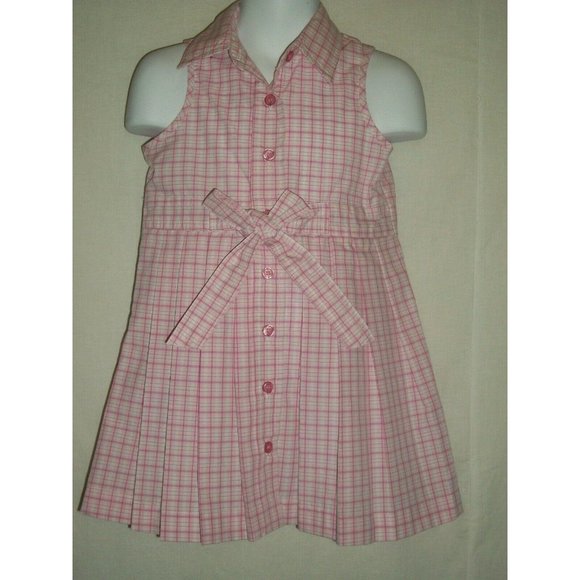 Kid Zone Pink Plaid Pleated Sleeveless Sun Summer Dress 2T Sundress Girls - Picture 9 of 12